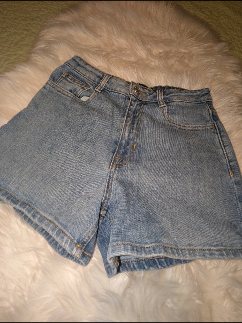 Frank & Oak Light Wash Denim Jean Shorts